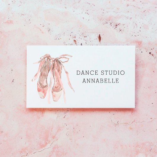 Dance Studio School Roos Roze Ballet Schoenen Visitekaartje