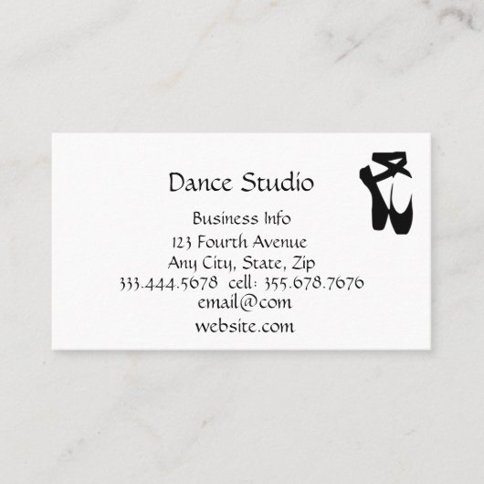 Dance Studio School Visitekaartje (Voorkant)