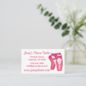 Dance Studio Teacher Pink Ballet Pointe Toeslein Visitekaartje (Staand voorkant)