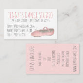 Dance Studio Teacher Pink Ballet Shoe Ballerina Visitekaartje (Voorkant / Achterkant)