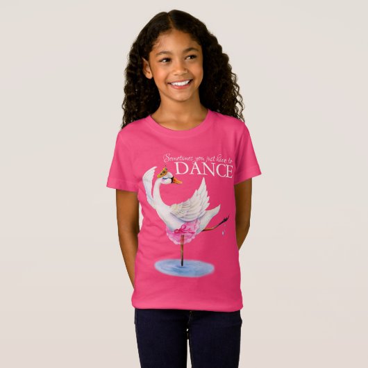 Dance swan ballerina whimsy art slogan t-shirt (Voorkant volledig)