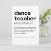 Dance Teacher Appreciation Gift Dance Teacher Gift Bedankkaart (Staand voorkant)