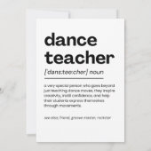 Dance Teacher Appreciation Gift Dance Teacher Gift Bedankkaart (Achterkant)