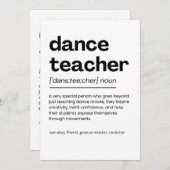 Dance Teacher Appreciation Gift Dance Teacher Gift Bedankkaart (Voorkant / Achterkant)