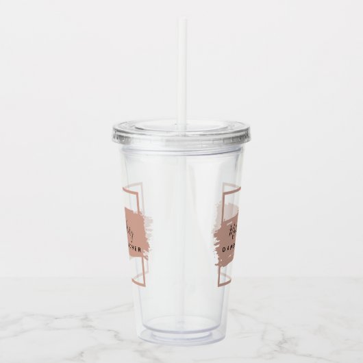 Dance Teacher Black en Roos Gold op maat Acryl Drinkbeker (Rechts)