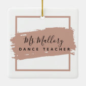 Dance Teacher Black en Roos Gold op maat Keramisch Ornament (Achterkant)