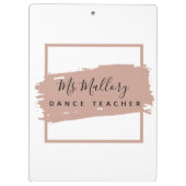 Dance Teacher Black en Roos Gold op maat Klembord (Achterkant)