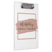 Dance Teacher Black en Roos Gold op maat Klembord (Rechts)