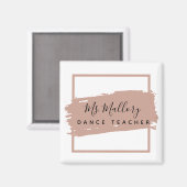 Dance Teacher Black en Roos Gold op maat Magneet (Voorkant / Achterkant)