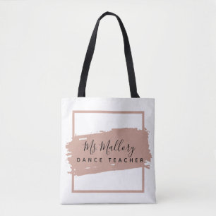 Dance Teacher Black en Roos Gold op maat Tote Bag