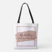 Dance Teacher Black en Roos Gold op maat Tote Bag (Achterkant)