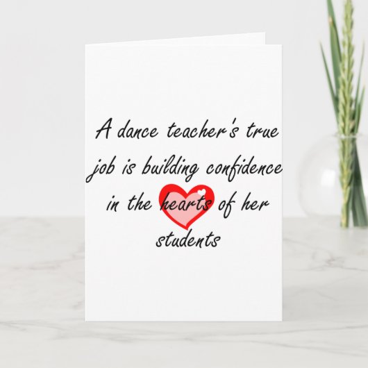 Dance Teacher - Bouw Vertrouwen Kaart (Voorkant)