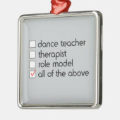 Dance Teacher Checklist Metalen Ornament (Links)