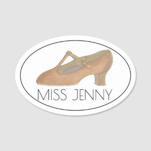 Dance Teacher Choreographer T-Strap Character Shoe Naamplaatje