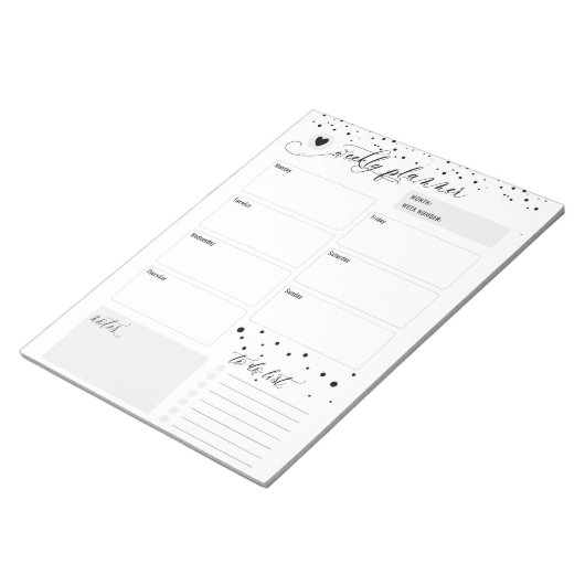 Dance Teacher Dotted Weekly Planner Notitieblok (Schuin)