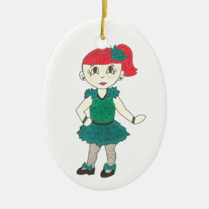 Dance Teacher Gift Green Tap Overweging Costuum Keramisch Ornament