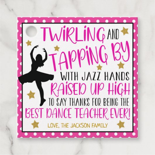 Dance Teacher Gift Label (Voorkant)