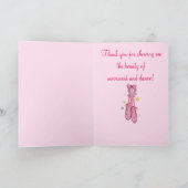 Dance Teacher Hartelijk dank met hangende balletsc Bedankkaart (Binnen)