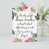 Dance Teacher Hartelijk dank voor uw dansdocent (Staand voorkant)