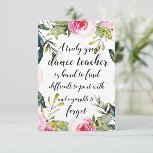 Dance Teacher Hartelijk dank voor uw dansdocent (Staand voorkant)