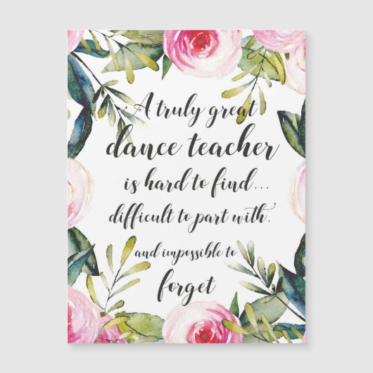 Dance Teacher Hartelijk dank voor uw dansdocent (Voorkant)