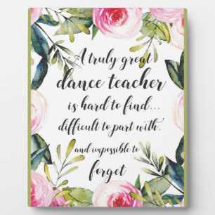 Dance Teacher Hartelijk dank voor uw dansdocent Fotoplaat