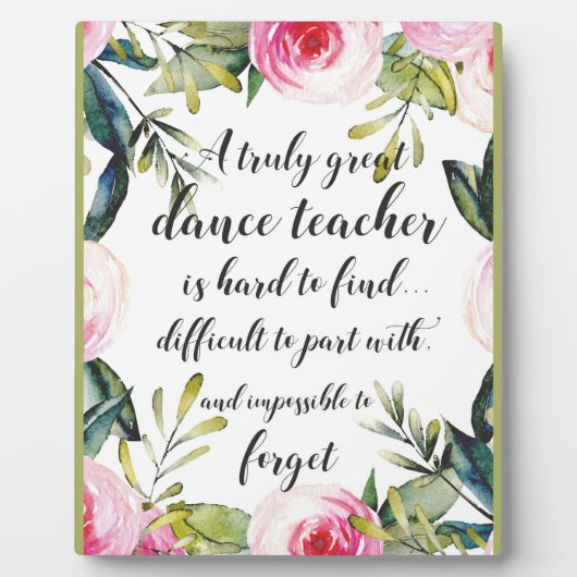 Dance Teacher Hartelijk dank voor uw dansdocent Fotoplaat (Voorkant)