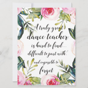 Dance Teacher Hartelijk dank voor uw dansdocent Kaart