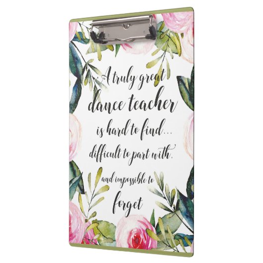 Dance Teacher Hartelijk dank voor uw dansdocent Klembord (Links)