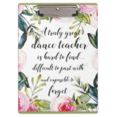 Dance Teacher Hartelijk dank voor uw dansdocent Klembord (Voorkant)