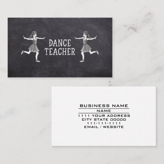 Dance Teacher Lessons Danser Instructor-klassen Visitekaartje (Voorkant / Achterkant)