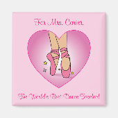 Dance Teacher Magnet met Ballet Schoenen (Voorkant)