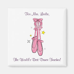 Dance Teacher Magnet met Hanging Ballet Shoes