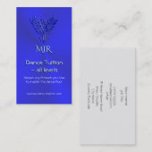 Dance Teacher, Monogram, Blue Phoenix Visitekaartje (Voorkant / Achterkant)