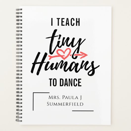Dance Teacher Personalized Cute Inspirerend Planner (Voorkant)