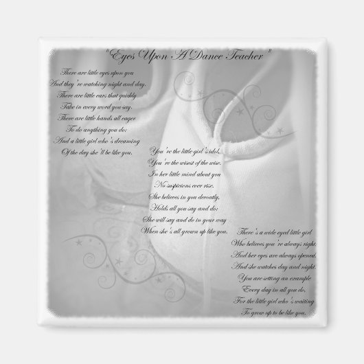 Dance Teacher Poem Magneet (Voorkant)