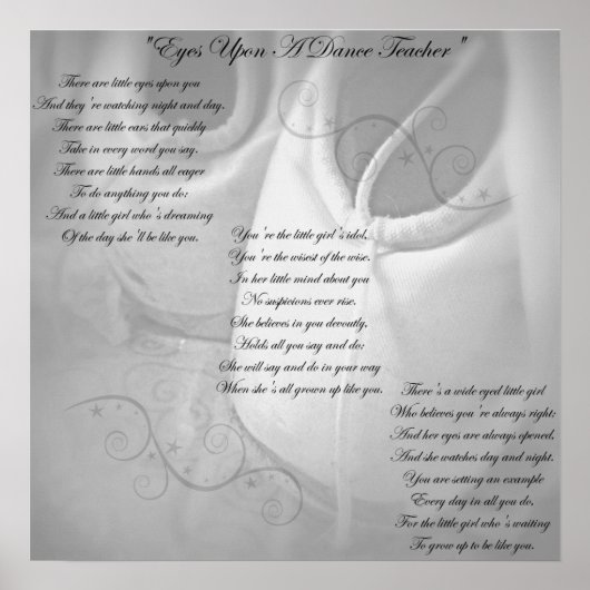 Dance Teacher Poem Poster (Voorkant)