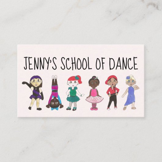 Dance Teacher School Studio Ballet Tap Jazz Visitekaartje (Voorkant)