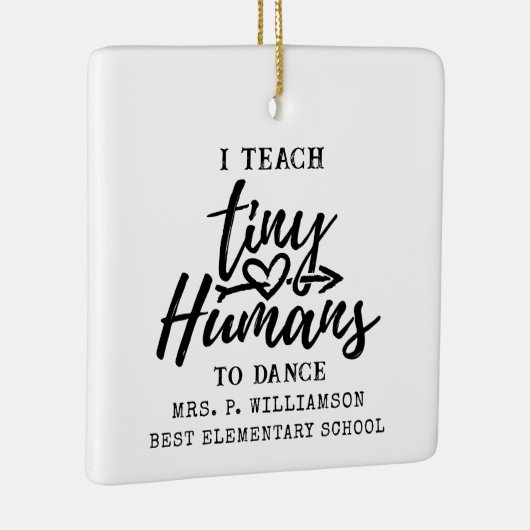 Dance Teacher Script Typografie Aangepast Keramisch Ornament (Rechts)