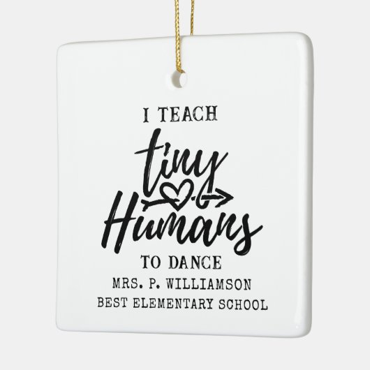 Dance Teacher Script Typografie Aangepast Keramisch Ornament (Links)