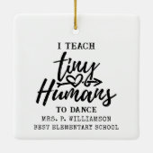 Dance Teacher Script Typografie Aangepast Keramisch Ornament (Achterkant)
