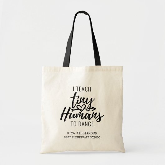 Dance Teacher Script Typography Feestdagen Tote Bag (Voorkant)