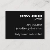 Dance Teacher Studio Owner Ballet Pointe Ballerina Visitekaartje (Achterkant)