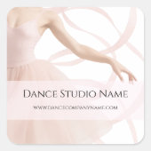 Dance Teacher Studio Pastel Pink Business Vierkante Sticker (Voorkant)
