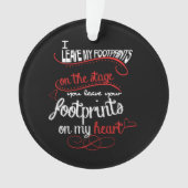 Dance Teacher - Voetafdrukken op het hart Ornament (voorkant)