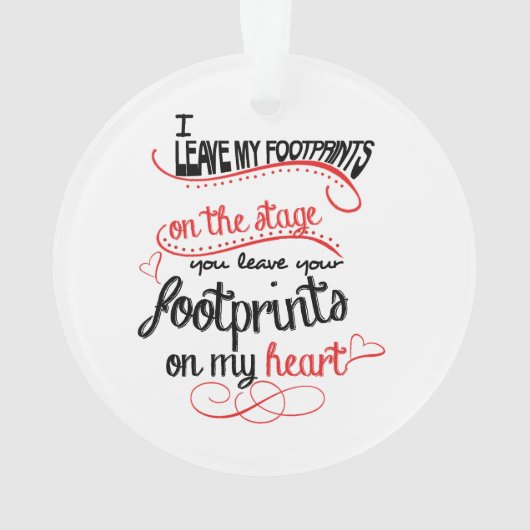 Dance Teacher - Voetafdrukken op het hart Ornament (achterkant)