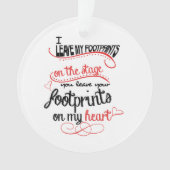 Dance Teacher - Voetafdrukken op het hart Ornament (voorkant)