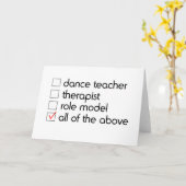 Dance Teacher Wenskaart Kaart (Gele Bloem)