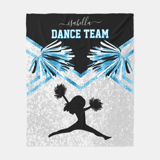 Dance Team Baby Blue, Black and White Fleece Blan (Voorkant)