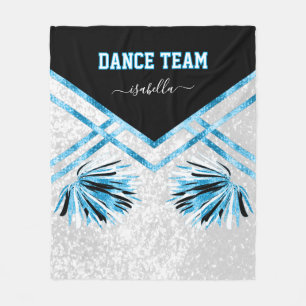 Dance Team Black, White en Baby Blue Fleece Blank Deken